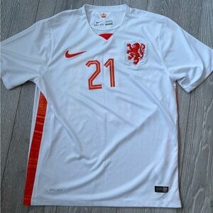 Nike Netherland White and Red Dri-FIT Jersey